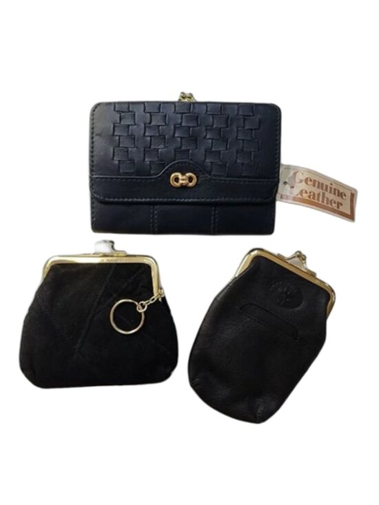 Handbags - Vintage Genuine Leather Small Wallet & Coin Purse Lot (3 Pieces)